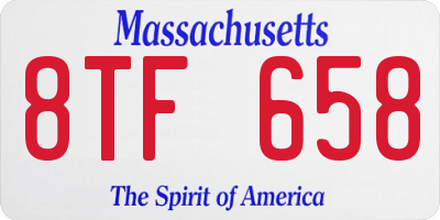 MA license plate 8TF658