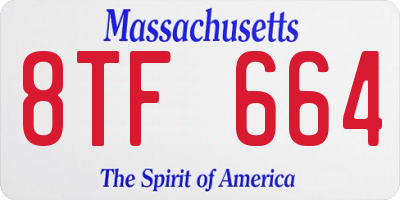 MA license plate 8TF664