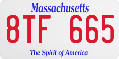 MA license plate 8TF665