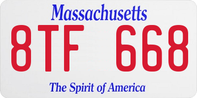 MA license plate 8TF668