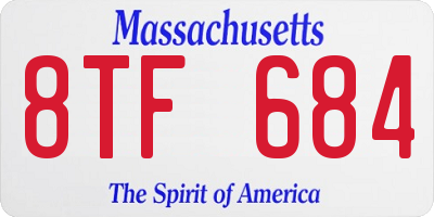 MA license plate 8TF684