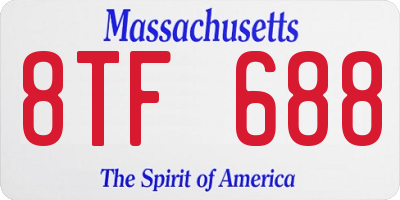 MA license plate 8TF688