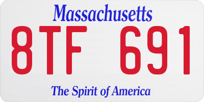 MA license plate 8TF691