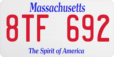 MA license plate 8TF692