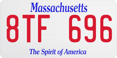 MA license plate 8TF696
