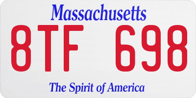 MA license plate 8TF698