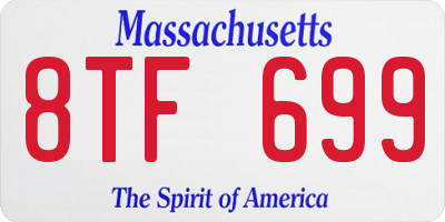MA license plate 8TF699