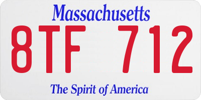MA license plate 8TF712