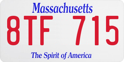 MA license plate 8TF715