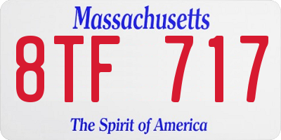 MA license plate 8TF717