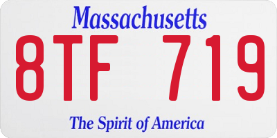 MA license plate 8TF719