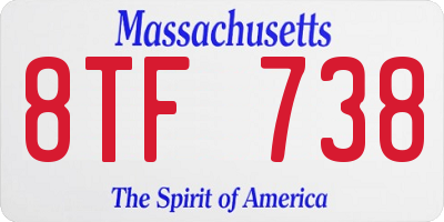 MA license plate 8TF738
