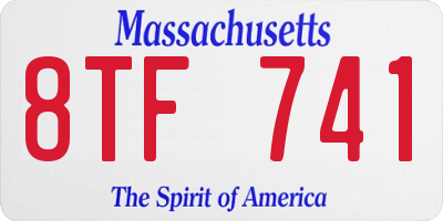 MA license plate 8TF741