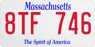 MA license plate 8TF746