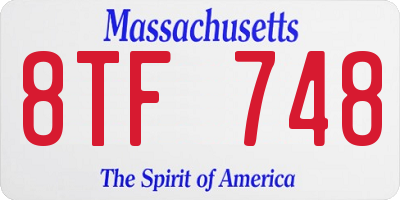 MA license plate 8TF748