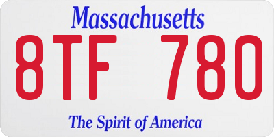MA license plate 8TF780