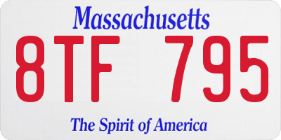 MA license plate 8TF795