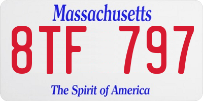 MA license plate 8TF797