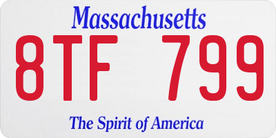 MA license plate 8TF799