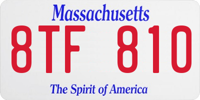 MA license plate 8TF810
