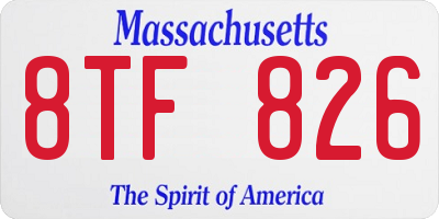 MA license plate 8TF826