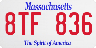 MA license plate 8TF836