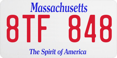 MA license plate 8TF848