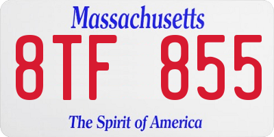 MA license plate 8TF855