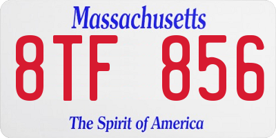 MA license plate 8TF856