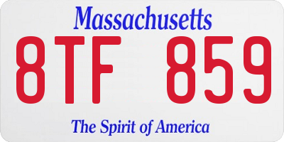 MA license plate 8TF859
