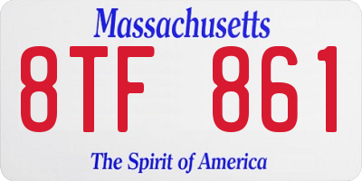 MA license plate 8TF861