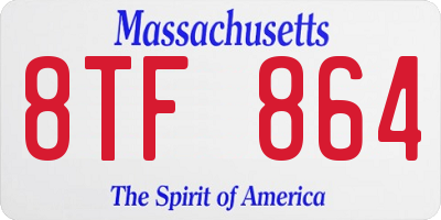 MA license plate 8TF864