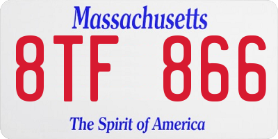 MA license plate 8TF866