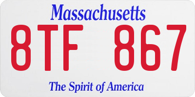 MA license plate 8TF867
