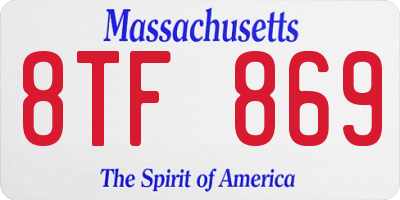 MA license plate 8TF869