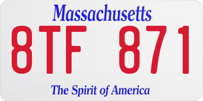 MA license plate 8TF871