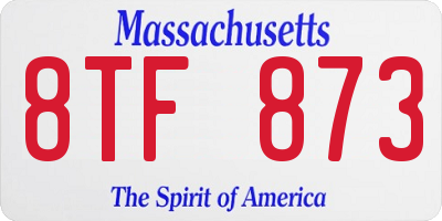 MA license plate 8TF873