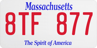 MA license plate 8TF877