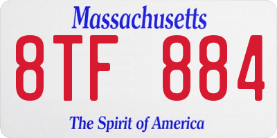 MA license plate 8TF884