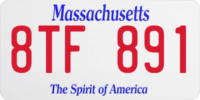 MA license plate 8TF891