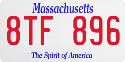 MA license plate 8TF896