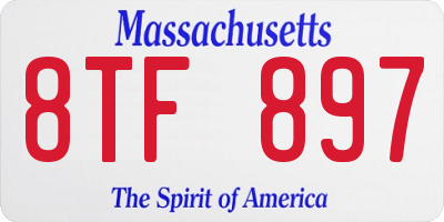 MA license plate 8TF897