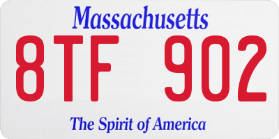 MA license plate 8TF902
