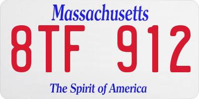 MA license plate 8TF912