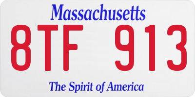 MA license plate 8TF913