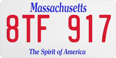 MA license plate 8TF917