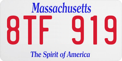 MA license plate 8TF919