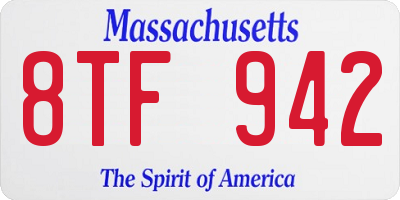 MA license plate 8TF942