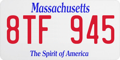 MA license plate 8TF945