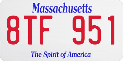 MA license plate 8TF951